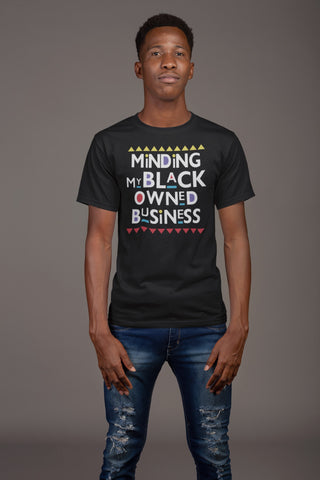 Minding My Black Owned... Black w/ Colors, Unisex T
